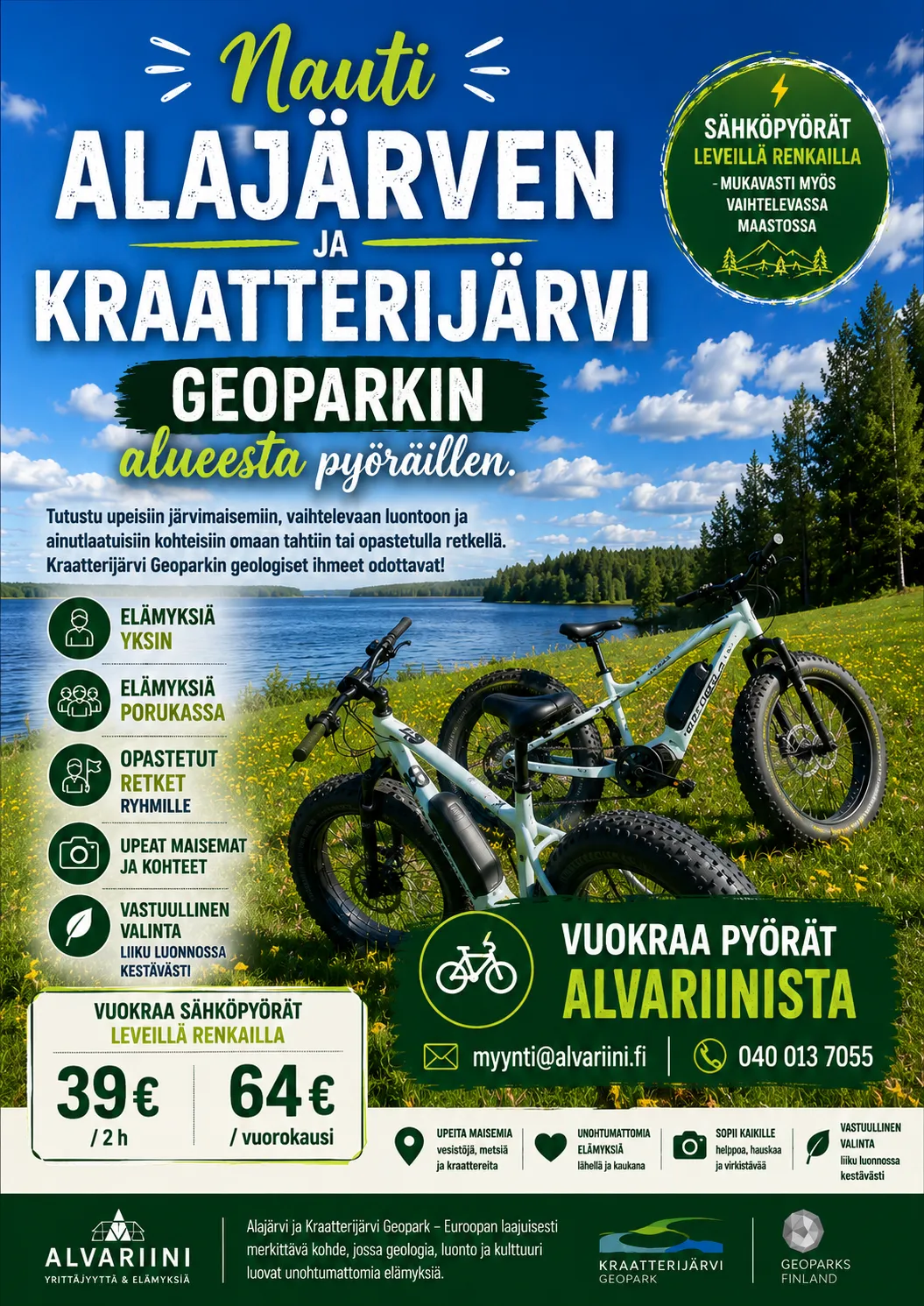 Sähköpyörävuokraus Alvariinista