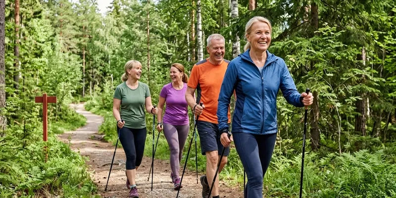 Sauvakävely / Nordic Walking -aktiviteetti virkistyspäivään Alajärvellä